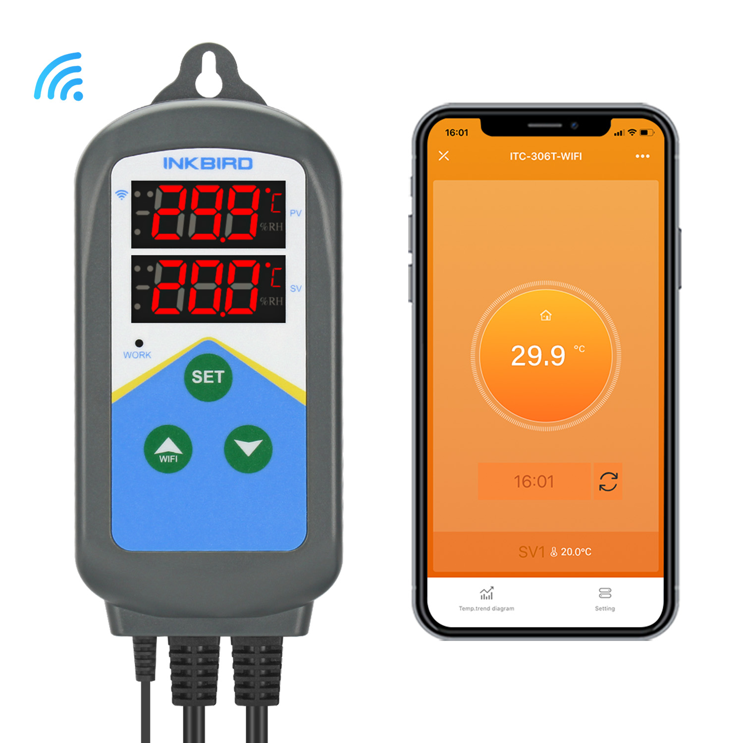 Wifi Thermostat - INKBIRD WIFI Thermoregulator ITC-306T-WIFI 24ชั่วโมง-ตัวจับเวลาเทอร์โม Dual