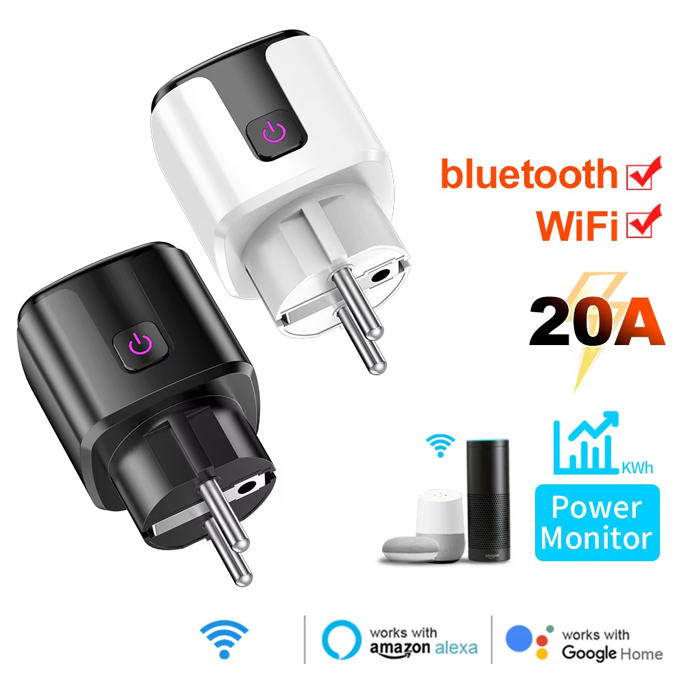 Smart Home Proxmox - ปลั๊กอัจฉริยะ 20A EU รองรับ WiFi+บลูทูธ พร้อมระบบตรวจสอบพลังงาน