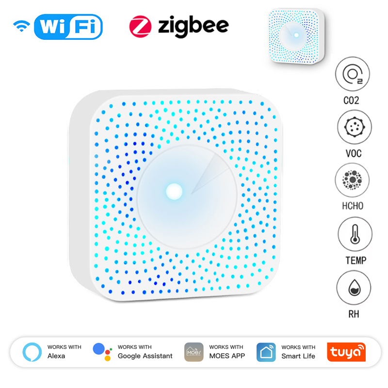 Wifi Thermostat - ทูยา ซิกบี/ไวไฟเครื่องตรวจจับคุณภาพอากาศ PM2.5 ฟอร์มาลดีไฮด์ VOC CO2