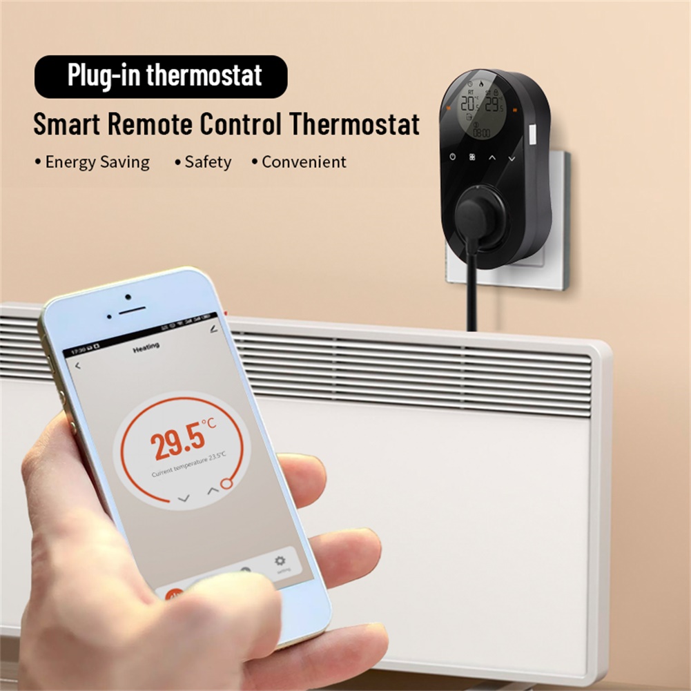 Wifi Thermostat - เทอร์โมสตัทเซ็นเซอร์คู่แบบใหม่ WIFI สมาร์ทแอพ ตัวควบคุมอุณหภูมิแบบดิจิตอล พร้อมจอ LCD