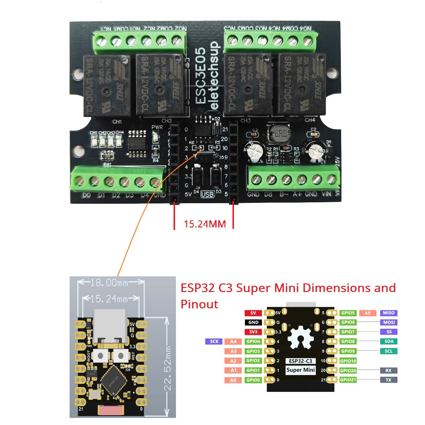 บอร์ดรีเลย์อุตสาหกรรม ESC3B04  - Smart Home Web บทวิจารณ์และราคา