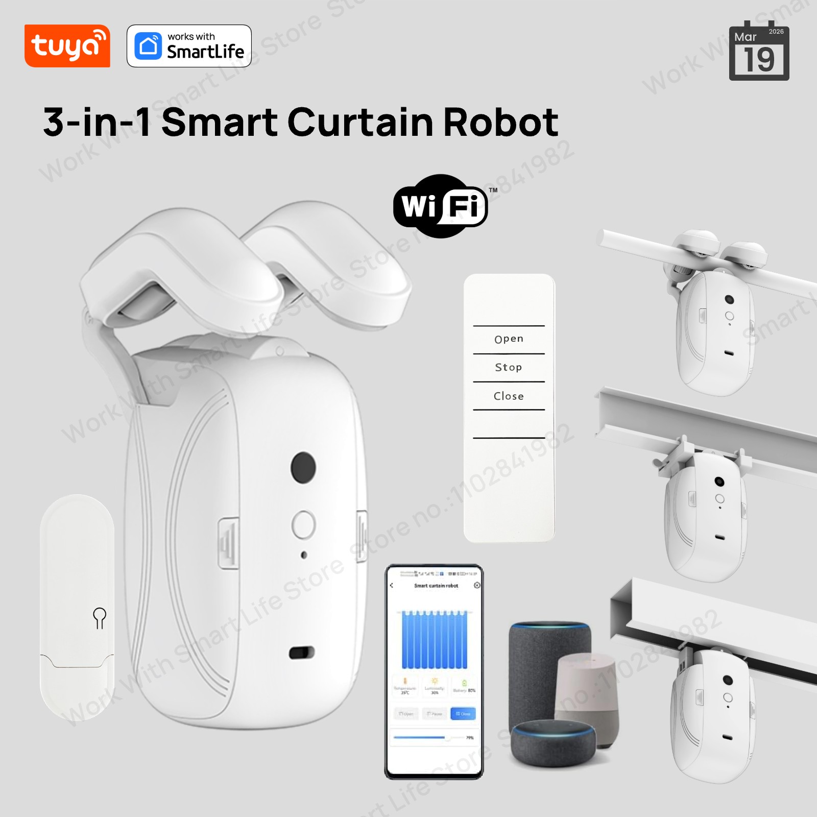 1/2 ชิ้น หุ่นยนต์ม่านอัจฉริยะ  - Smart Home Vimar บทวิจารณ์และราคา